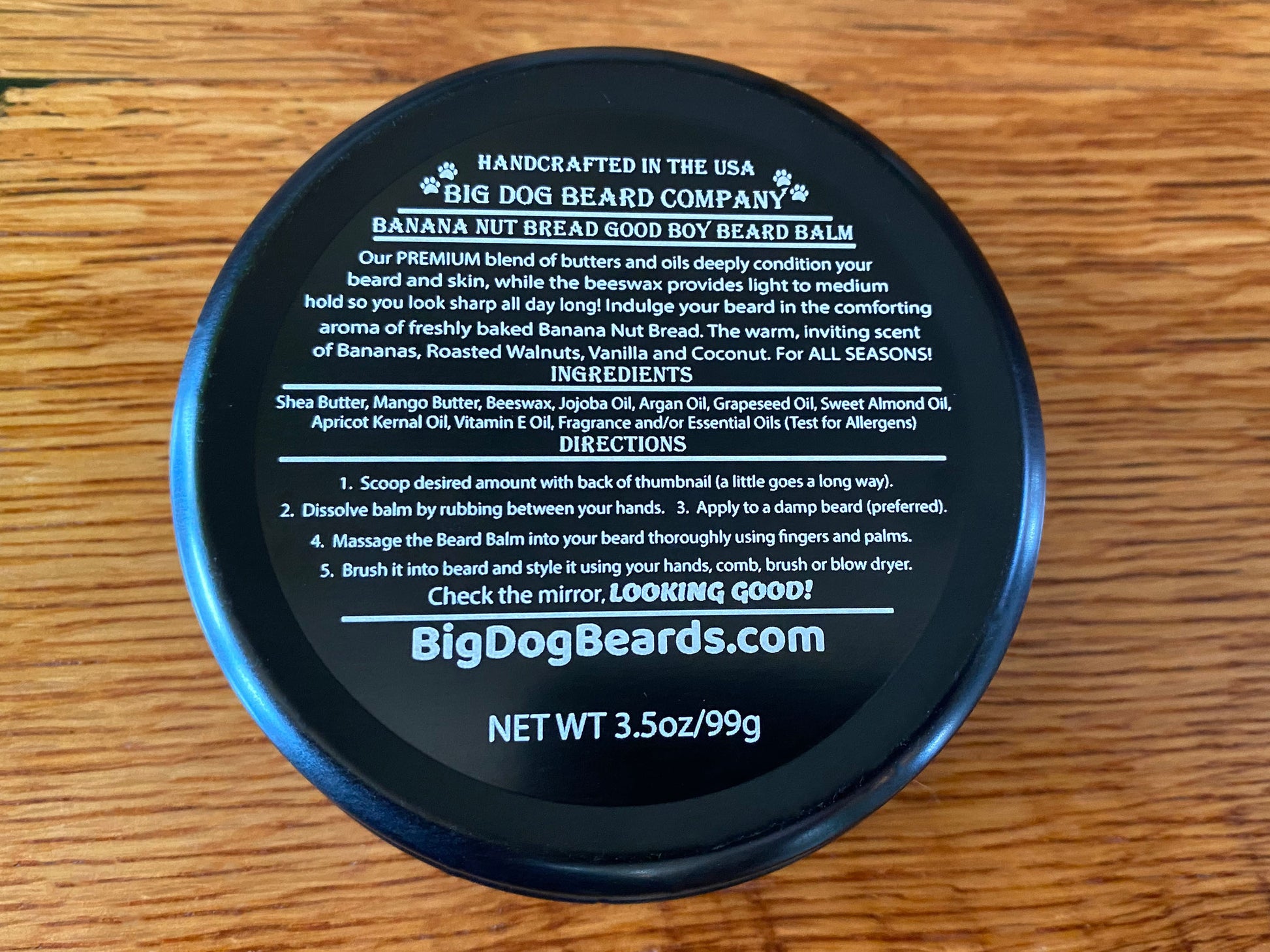 Banana Nut Bread GOOD BOY Beard Balm by Big Dog Beard Company, Label View