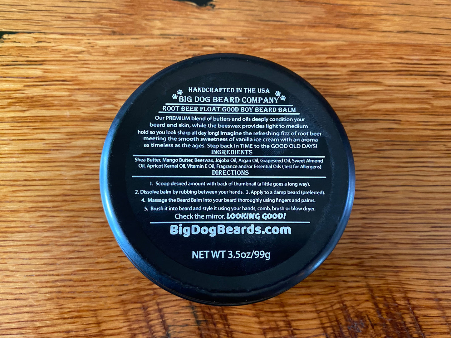 Root Beer Float GOOD BOY Beard Balm by Big Dog Beard Company, Label View