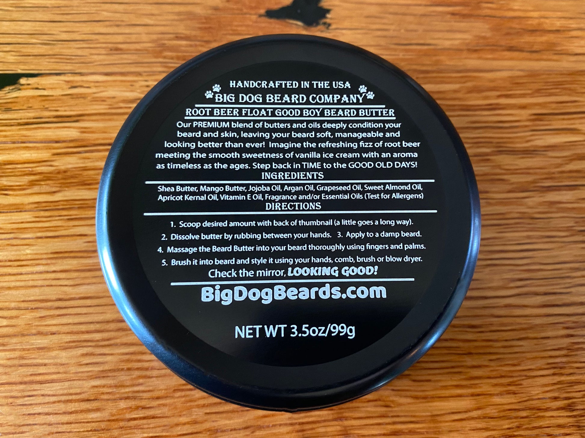 Root Beer Float GOOD BOY Beard Butter by Big Dog Beard Company Label View, Bottom