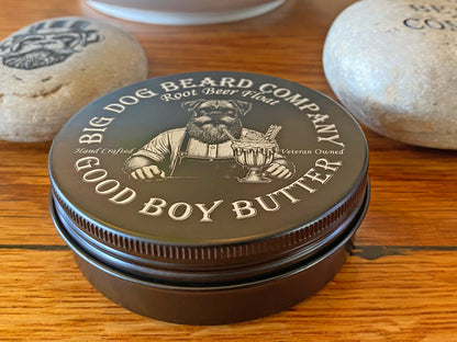 Root Beer Float GOOD BOY Beard Butter by Big Dog Beard Company Front View, Closeup